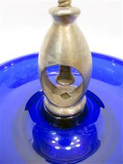 VERY RARE MCM COBALT BLUE GLASS WALNUT CRACKER WITH 4 PICKS-METAL PATENTED 1917